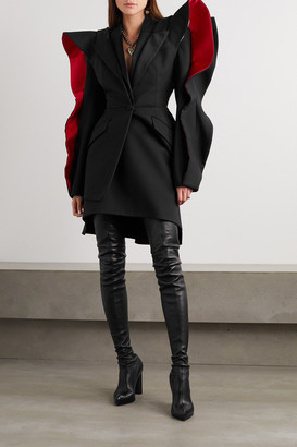 Alexander McQueen Asymmetric Wool-blend Crepe Mini Skirt