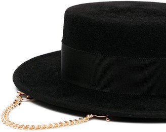 Ruslan Baginskiy Chain-Embellished Boater Hat
