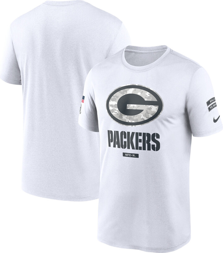 Men's Nike White Green Bay Packers 2024 Salute To Service Legend Performance T-Shirt