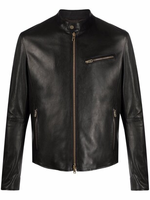 Ajmone Zip-Up Leather Jacket