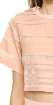 Thumbnail for your product : re:named Sheer Lines Crop Top