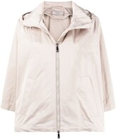 Thumbnail for your product : Peserico Hooded Taffeta Cropped Jacket