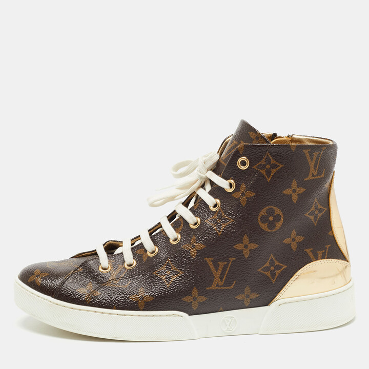 Louis Vuitton Brown Monogram Canvas and Leather Stellar Sneakers Size 39 -  ShopStyle