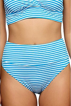 Athena Next by Coronado Stripe Harmony Rib Texture High Waist Swim Bottom