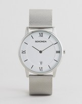 Thumbnail for your product : Sekonda Silver Mesh Watch & Cufflinks Gift Set Exclusive To ASOS