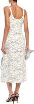 Thumbnail for your product : By Malene Birger Lace-up Printed Twill Midi Dress