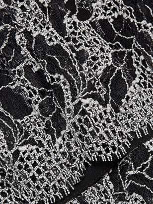 Halston Strapping Detail Lace Dress