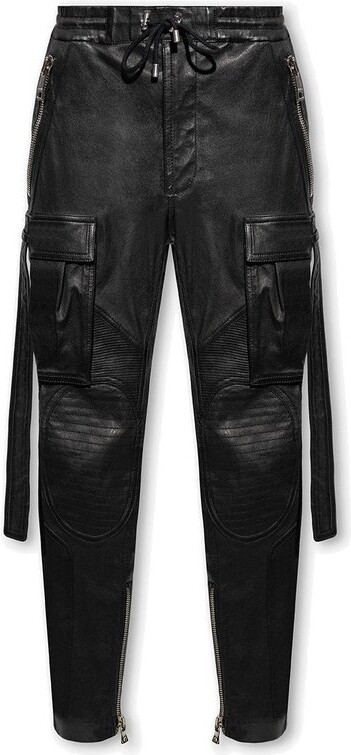 Balmain Leather Pants Men | ShopStyle