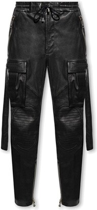 Leather trousers with strap  Men  BALMAIN