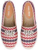 Thumbnail for your product : Miu Miu Crystal-Embellished Geometric-Pattern Espadrilles