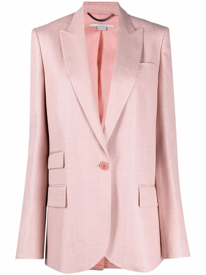 pink linen jacket