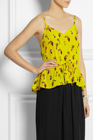 Thumbnail for your product : Saloni Aida printed silk top