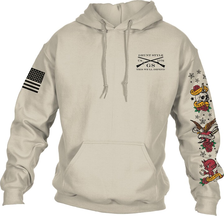Grunt Style Freedom Ink Men's Pullover Hoodie (Sand