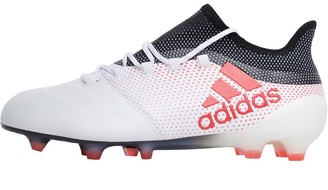adidas X 17.1 FG Leather Football Boots Footwear White/Real Coral/Core  Black - ShopStyle Shoes