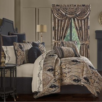 J Queen New York Lauretta 4-Piece King Comforter Set in Black