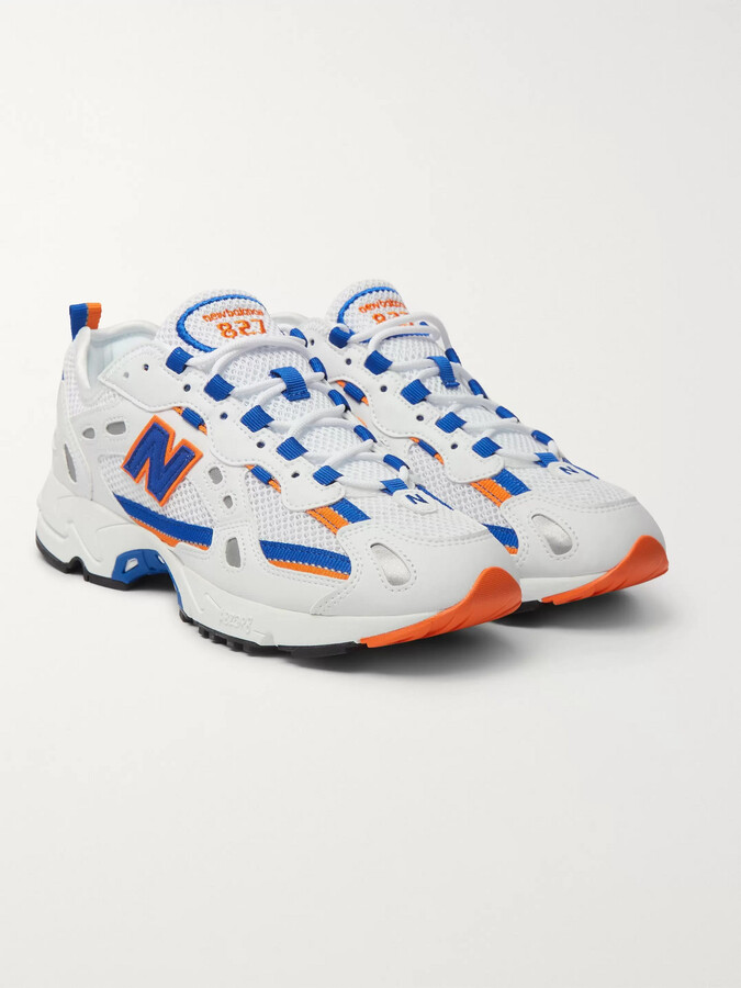 new balance white leather shoes