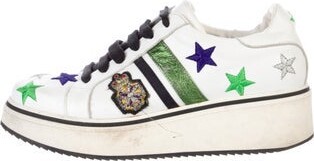 Veronica Beard Leather Patterned Sneakers