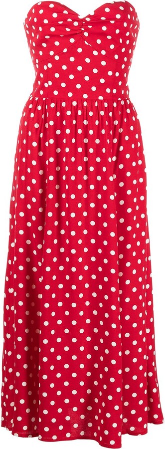 Obey Alanis Red White Polka Dot Button Up Juniors Dress 