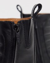 Thumbnail for your product : And other stories & leather chunky flat boots with padded panel in black