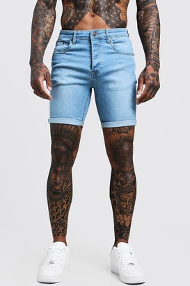 mens skinny fit denim shorts