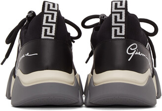 Versace Black & White Suede Squalo Sneakers
