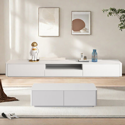 Creature B Comforts Nordic Style TV Stand and Coffee Table Set