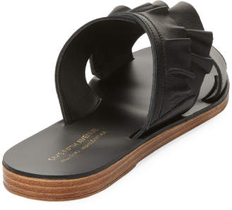 Saks Fifth Avenue Ruffle Slide Leather Sandal