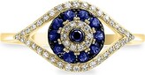 Thumbnail for your product : Effy 14K Yellow Gold, Sapphire & Diamond Evil Eye Ring