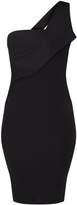 Thumbnail for your product : PrettyLittleThing Black Asymmetric Strap Midi Dress