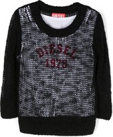 Thumbnail for your product : Diesel Kids Mesh Overlay Jumper