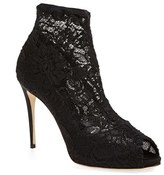 Thumbnail for your product : Dolce & Gabbana Peep Toe Lace Boot (Women)