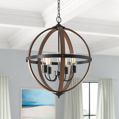 Three Posts Barreras 5 - Light Unique / Statement Globe Chandelier