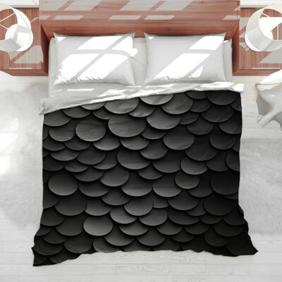 VisionDecor Metallic Scales Bedding Abstract Duvet Cover Steampunk