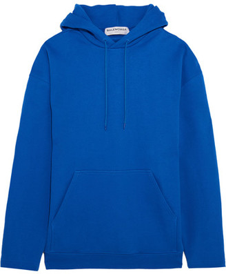 Balenciaga Oversized Cotton-terry Hooded Top - Blue