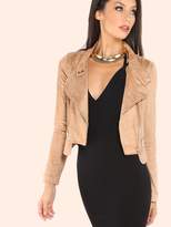 Thumbnail for your product : Shein Suede Moto Jacket COCO