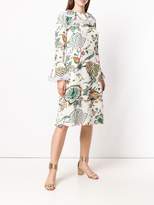 Thumbnail for your product : Tory Burch long-sleeve print midi dress