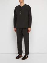 Thumbnail for your product : Once Milano - Crushed Linen Pyjamas - Mens - Dark Grey