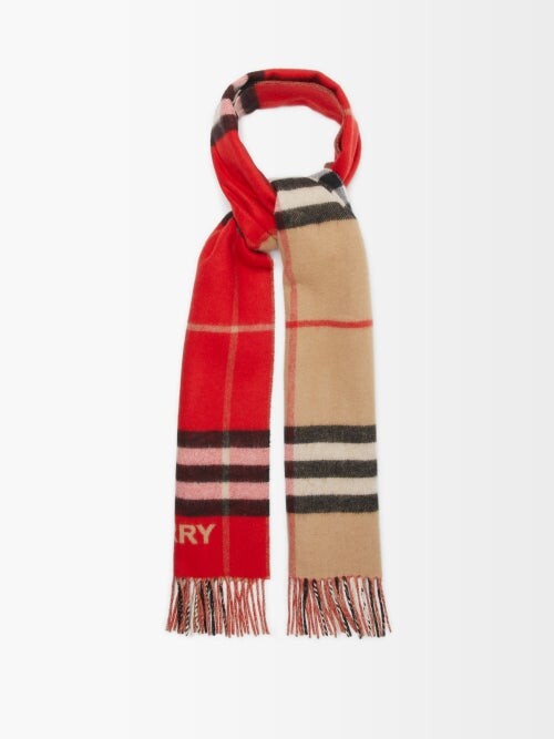 Red Cashmere Burberry Scarf | Shop the world's largest collection 