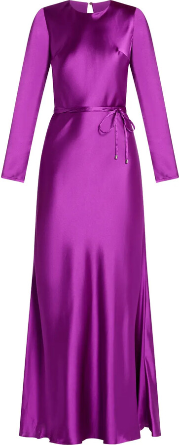 Monique Lhuillier Tied-Waist Maxi Dress