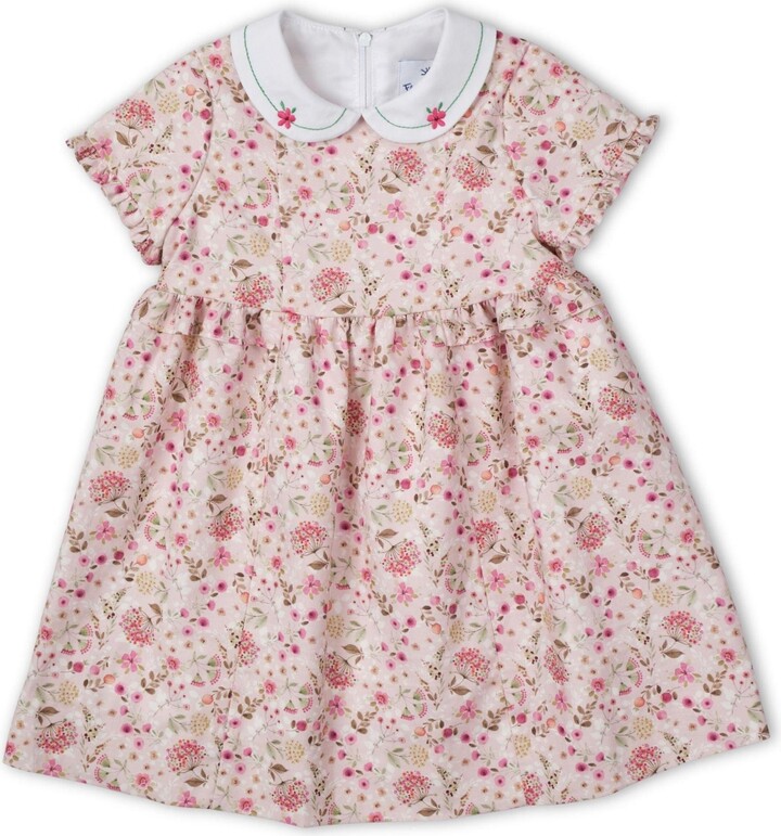 Florence Eiseman Little Girls Floral Dress With Embroidered Collar