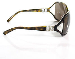 Dolce & Gabbana Brown Tortoise Embellished Rectangular Sunglasses