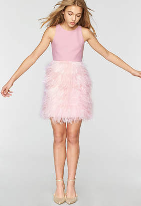 Milly MINIS TECH STRETCH BLAIRE FEATHER DRESS
