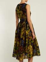 Thumbnail for your product : Dolce & Gabbana Grape Print Silk Organza Midi Dress - Womens - Black Multi