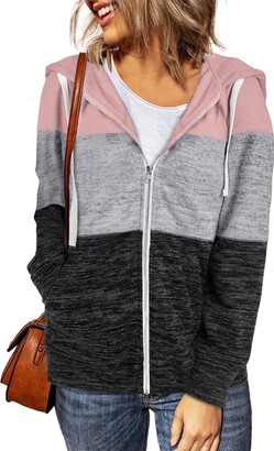 De neiging hebben paars voor het geval dat Zecilbo Women Long Sleeve Zip-Up Hoodie Jacket Solid Color Sweatshirt Coat  - ShopStyle