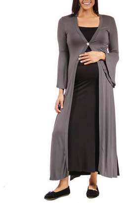 24/7 Comfort Apparel Women's Maternity One Button Maxi Jacket