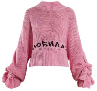 Natasha Zinko Logo Intarsia Cashmere Sweater - Womens - Pink