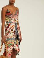 Thumbnail for your product : Camilla Floral-print Silk-crepe Wrap Dress - Womens - Red Multi