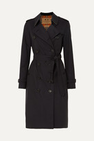 Thumbnail for your product : Burberry The Kensington Long Cotton-gabardine Trench Coat - Midnight blue