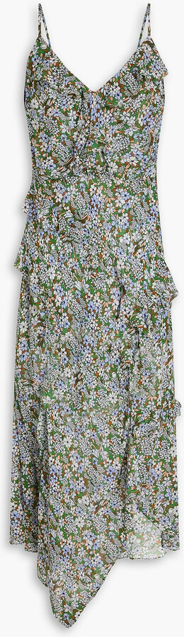 Veronica Beard Avenel ruffled floral-print silk-georgette midi dress