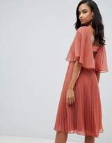 Thumbnail for your product : ASOS Design DESIGN flutter sleeve midi dress with pleat skirt
